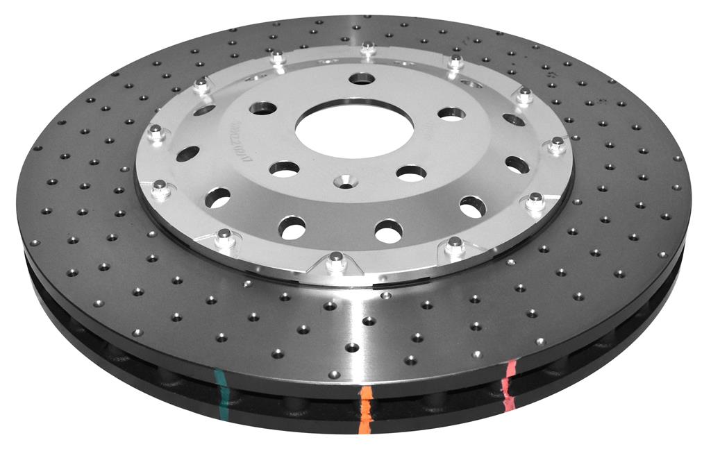 DBA Brake Disc 5000 series - Crossed Drilled & Dimpled Silver Hat DBA52842SLVXD