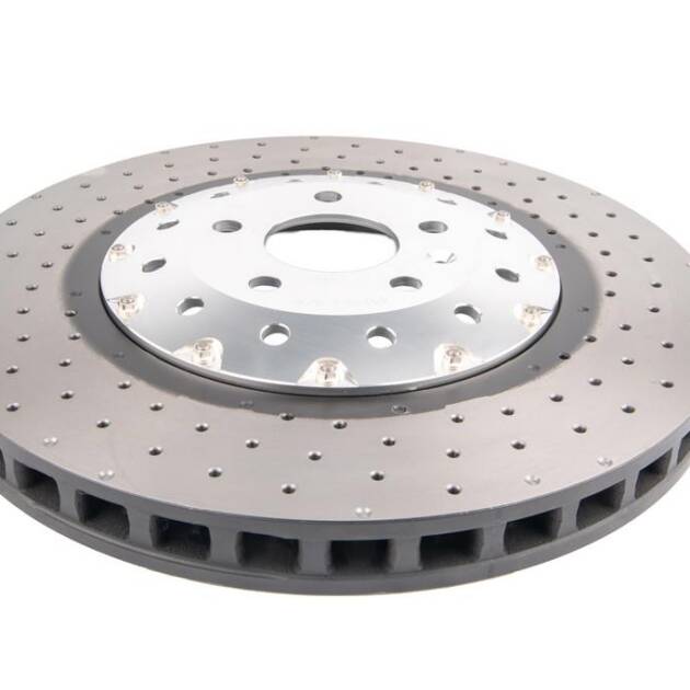 DBA Brake Disc 5000 series - Crossed Drilled & Dimpled Silver Hat DBA53002SLVXD