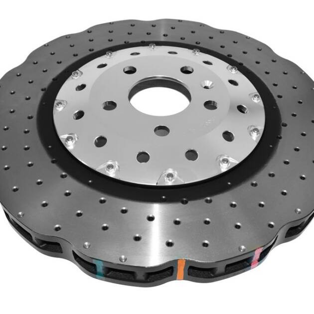 DBA Brake Disc 5000 series - Crossed Drilled & Dimpled Silver Hat DBA53002WSLVXD