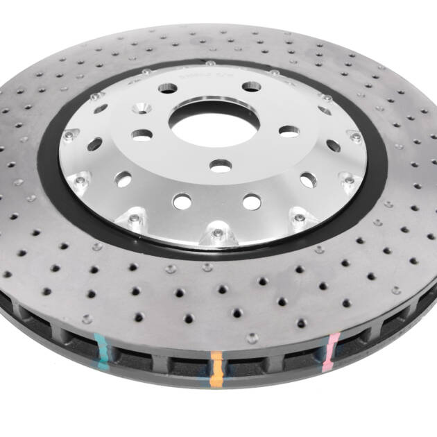 DBA Brake Disc 5000 series - Crossed Drilled & Dimpled Silver Hat DBA53004SLVXD