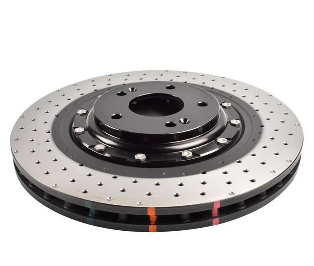 DBA Brake Disc 5000 series - Crossed Drilled & Dimpled Black Hat DBA53148BLKXD
