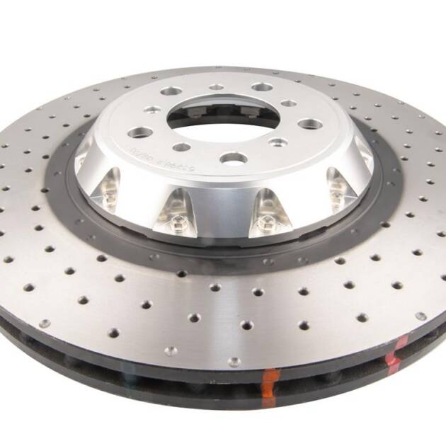 DBA Brake Disc 5000 series - Crossed Drilled & Dimpled Silver Hat DBA53298SLVXD