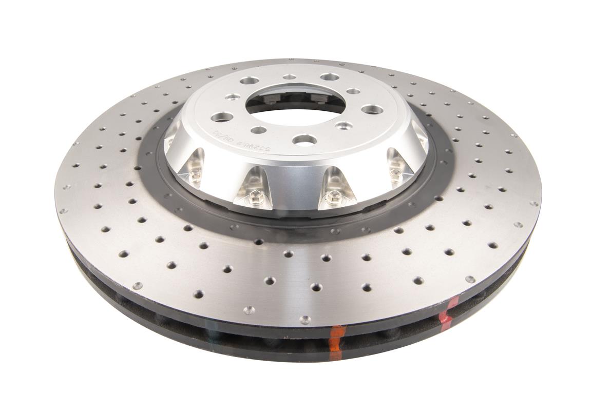 DBA Disco de Freno serie 5000 - Crossed Drilled & Dimpled Silver Hat DBA53298SLVXD