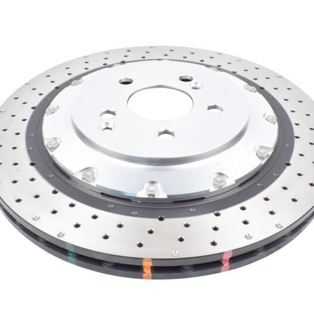 DBA Brake Disc 5000 series - Crossed Drilled & Dimpled Silver Hat DBA53359SLVXD