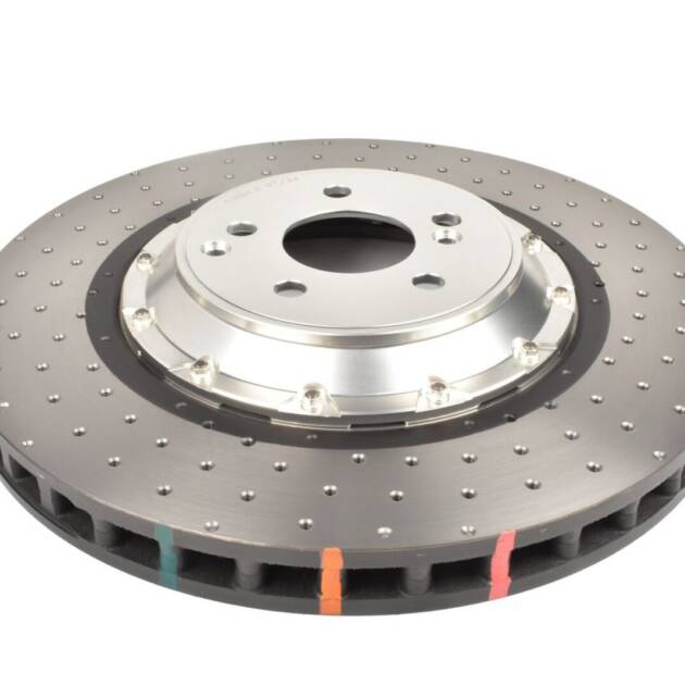DBA Brake Disc 5000 series - Crossed Drilled & Dimpled Silver Hat DBA53884SLVXD