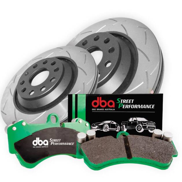 Kit de frenos DBA Serie 4000 T3 Ranurado y Pastillas de freno Street Performance (2x DBA42957S + DB2176SP) DBA42957S-1763SP