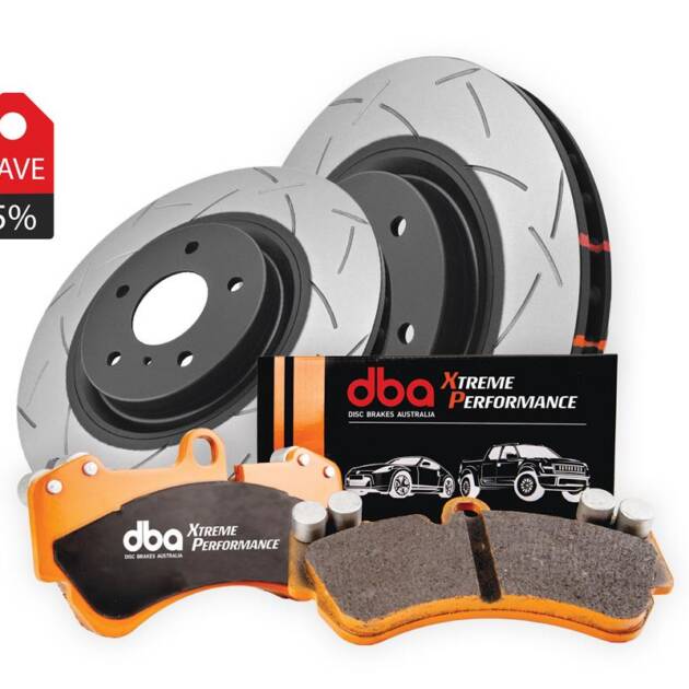 Kit de frenada DBA Serie 4000 T3 ranurado y pastillas de freno de rendimiento extremo (2x DBA4838S + DB1849XP) DBA4838S-1849XP
