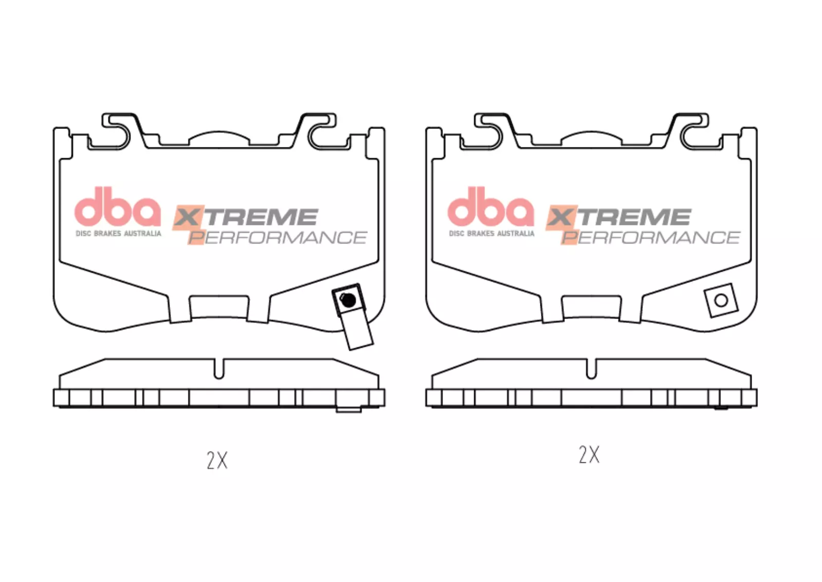 DBA Brake Kit 4000 Series T3 Slotted & Xtreme Performance Brake Pads (2x DBA43849S + DB15336XP) DBA43849S-15336XP - Image 4
