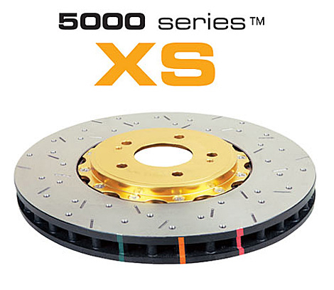 Disco de freno DBA serie 5000 - Crossed Drilled & Slotted 2-Piece Gold Hat DBA52804GLDXS